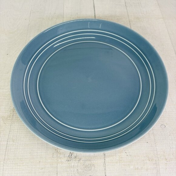 Threshold Target WESTFIELD Aqua Blue Embossed Rings Coupe Dinner Plates Set of 2 - Picture 2 of 11